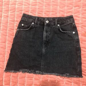 Top shop black denim mini skirt
